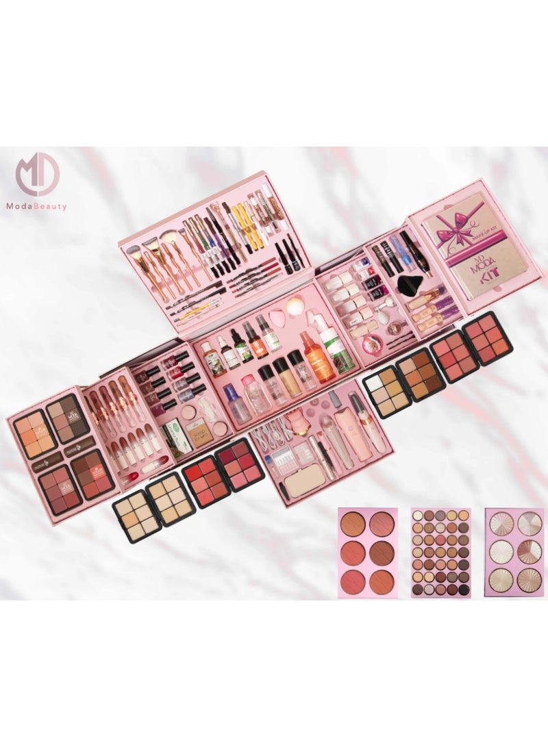 مودا بوكس مكياج مودا بيوتي 140 قطعة كامل – طقم ميكب متكامل مع فرش وأجهزة بديكير - Image 4